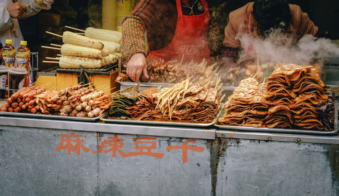 Chengde local cuisine — shaomai, nan-sha cakes, and almond tea