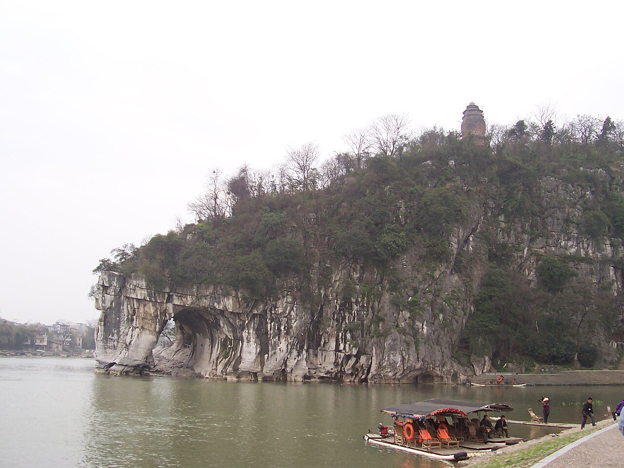 Elephant Trunk Hill, a limestone hill shaped like an elephant drinking from the Li River