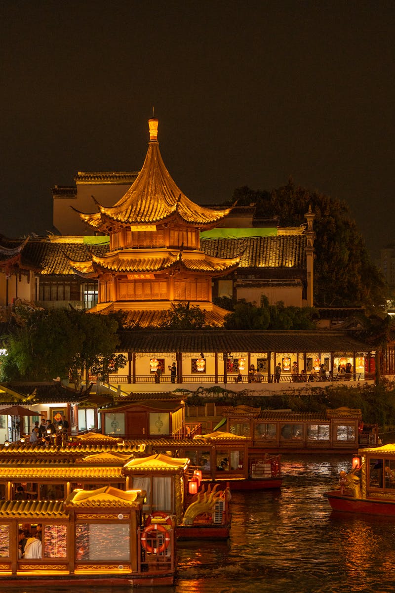 Confucius Temple and Qinhuai River Night View
