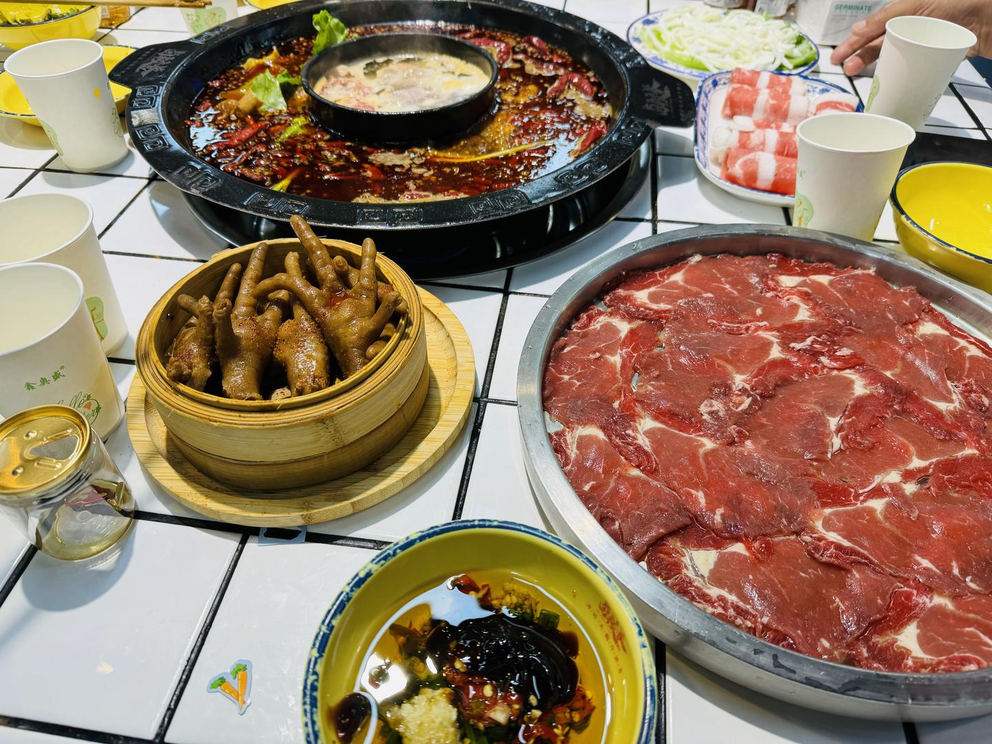 Sichuan hotpot with spicy broth