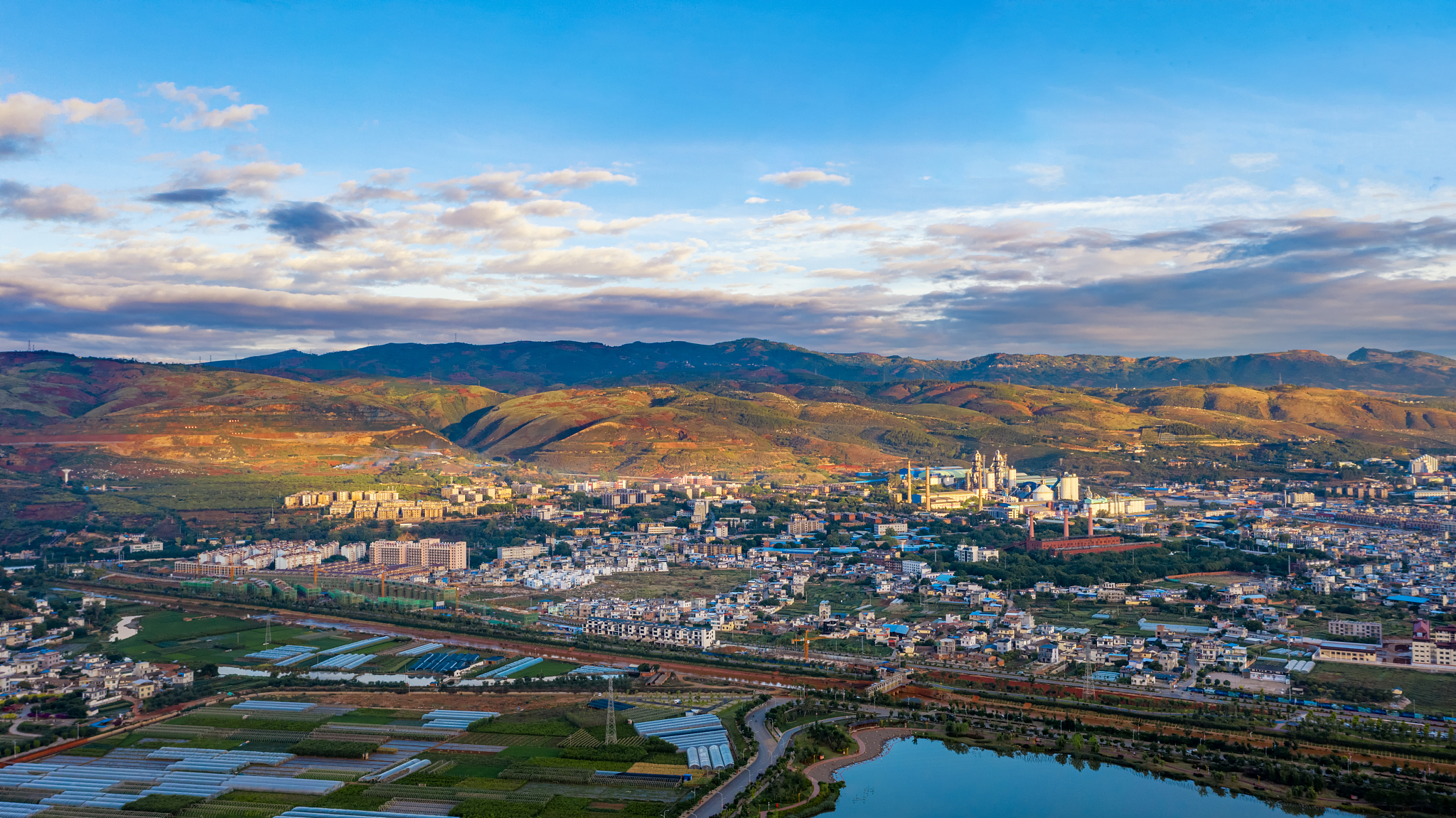 Honghe city skyline, China