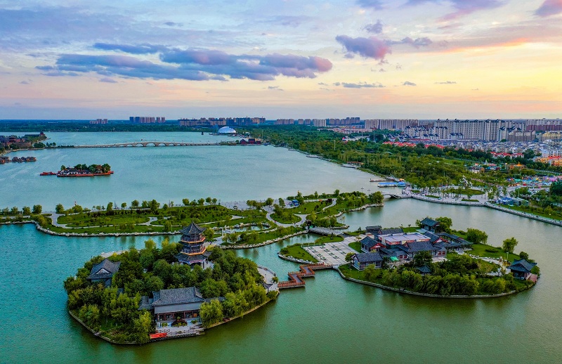 Liaocheng city skyline, China