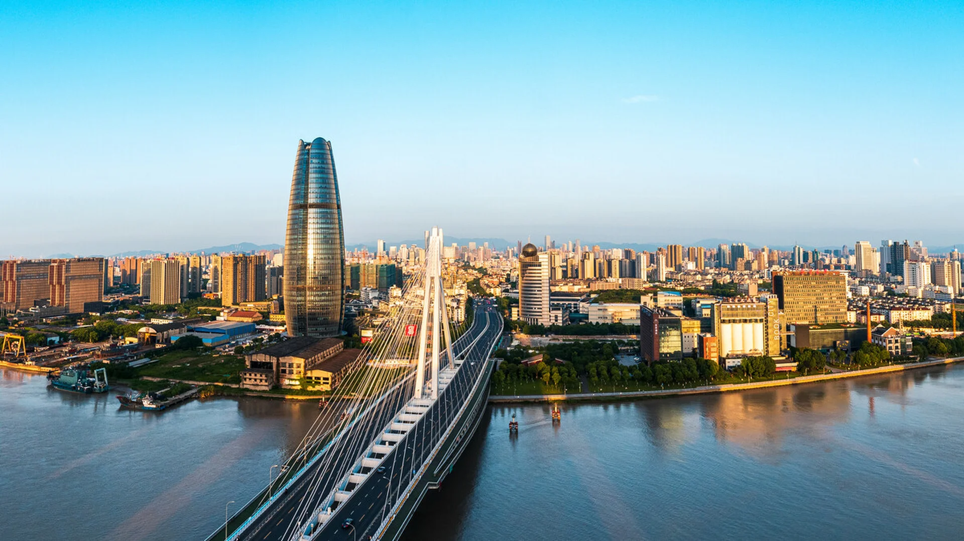 Ningbo city skyline, China