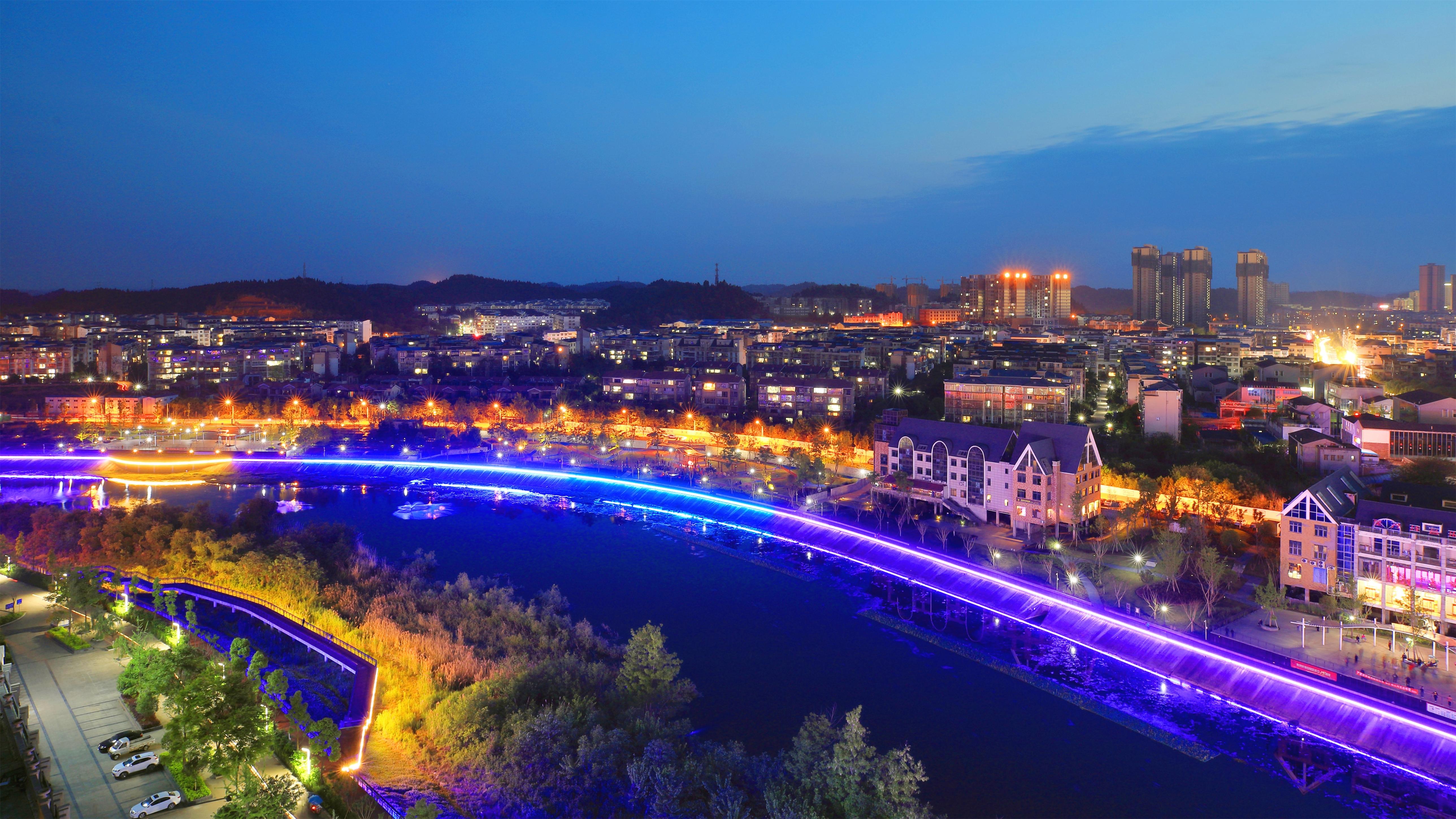 Suining city skyline, China
