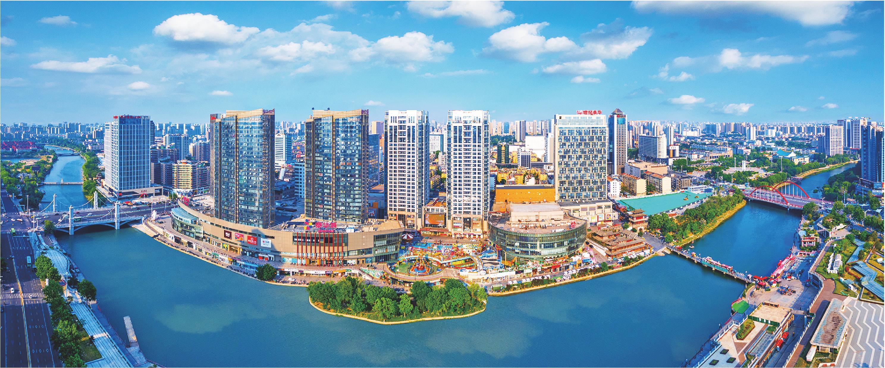 Weifang city skyline, China