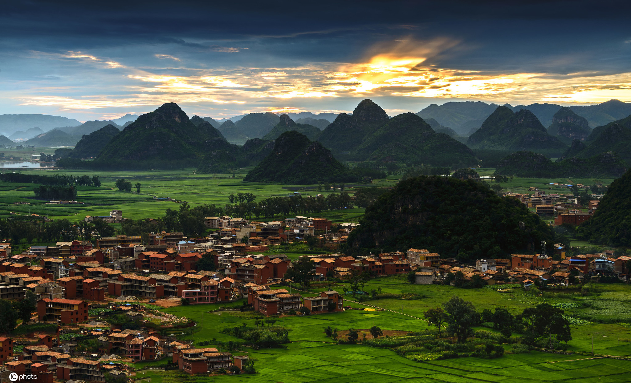 Wenshan city skyline, China