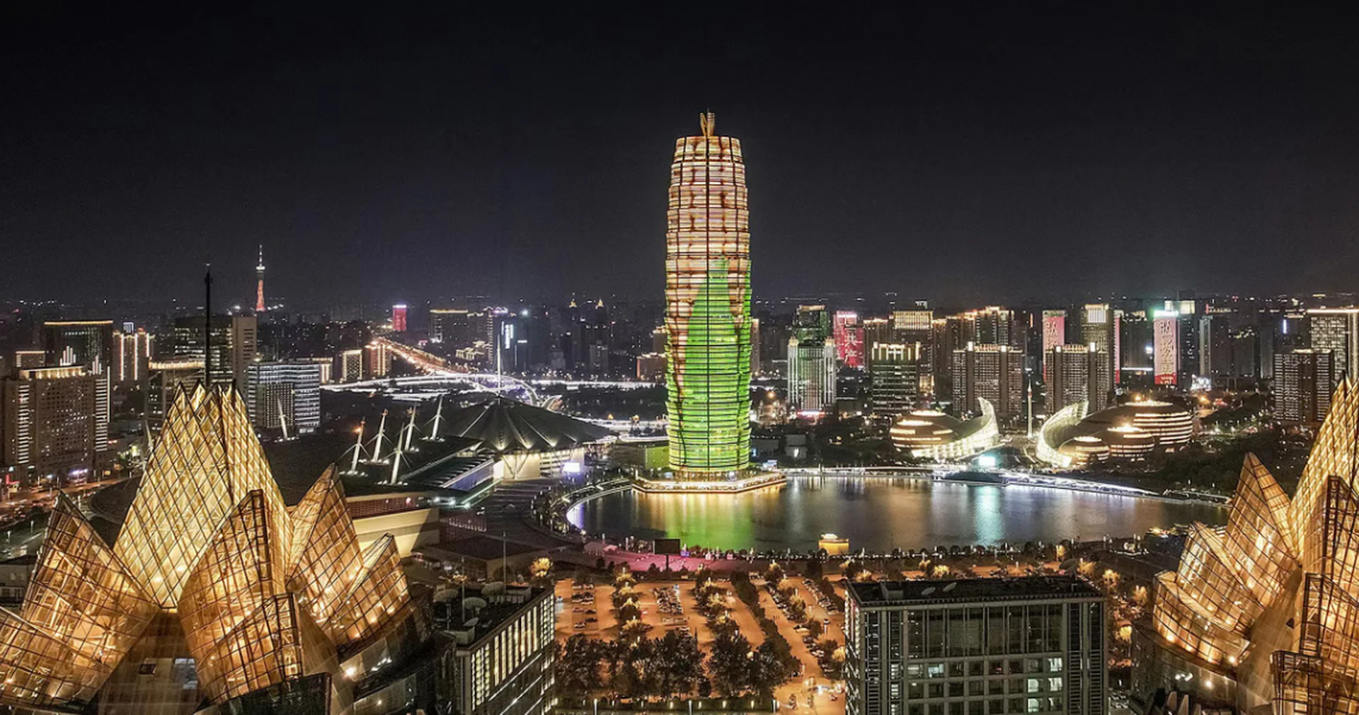 Zhengzhou city skyline, China