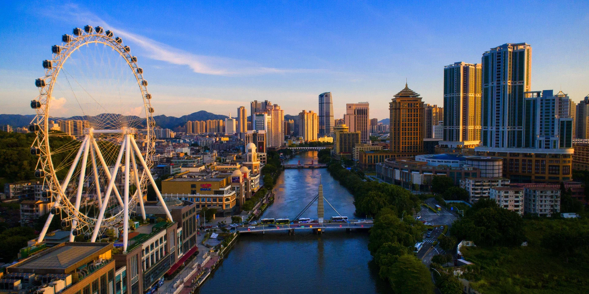 Zhongshan city skyline, China