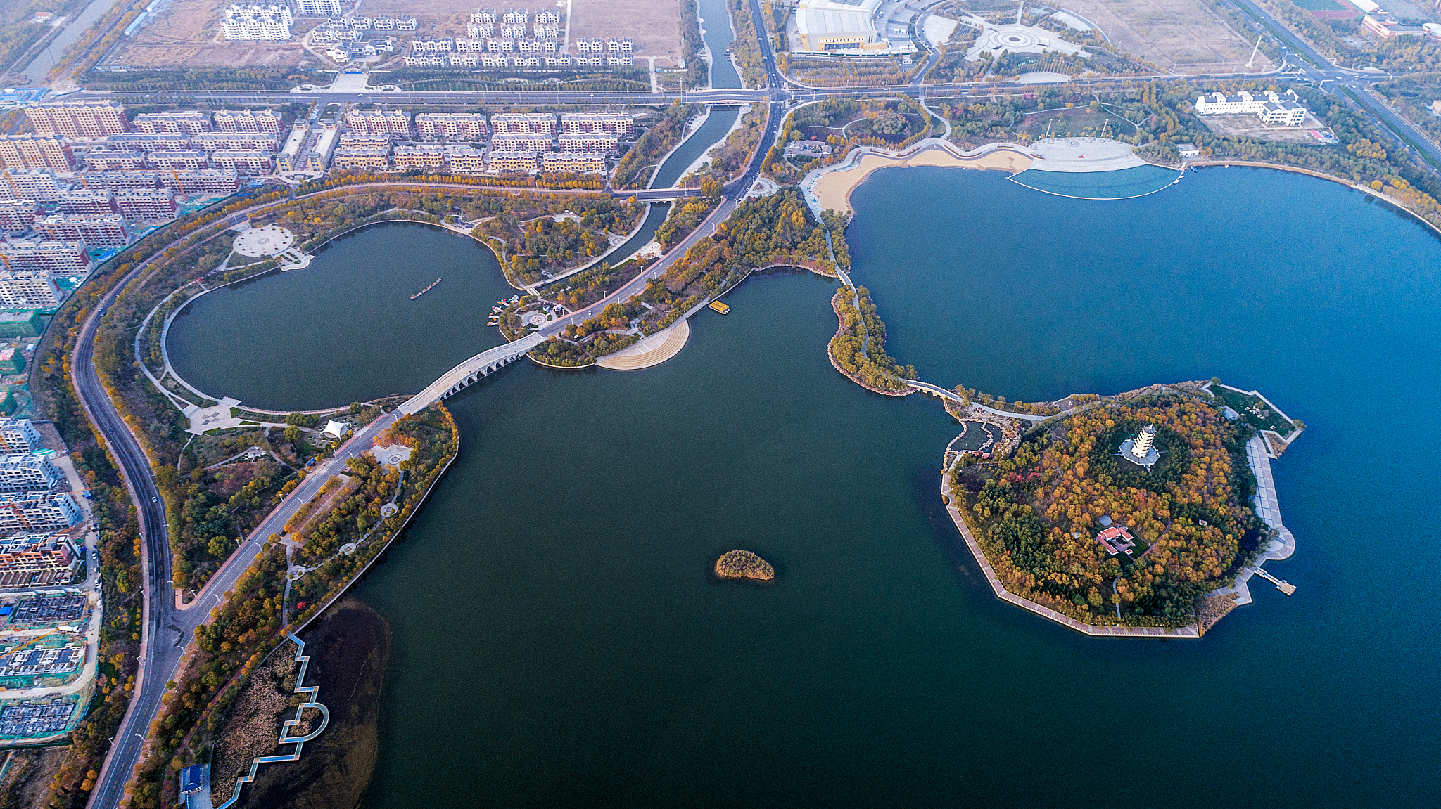 Zibo city skyline, China
